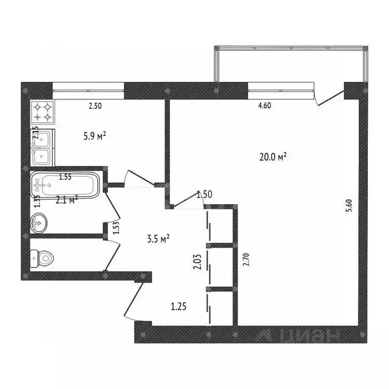 1-к кв. Челябинская область, Миасс ул. Менделеева, 12 (36.0 м) - Фото 1