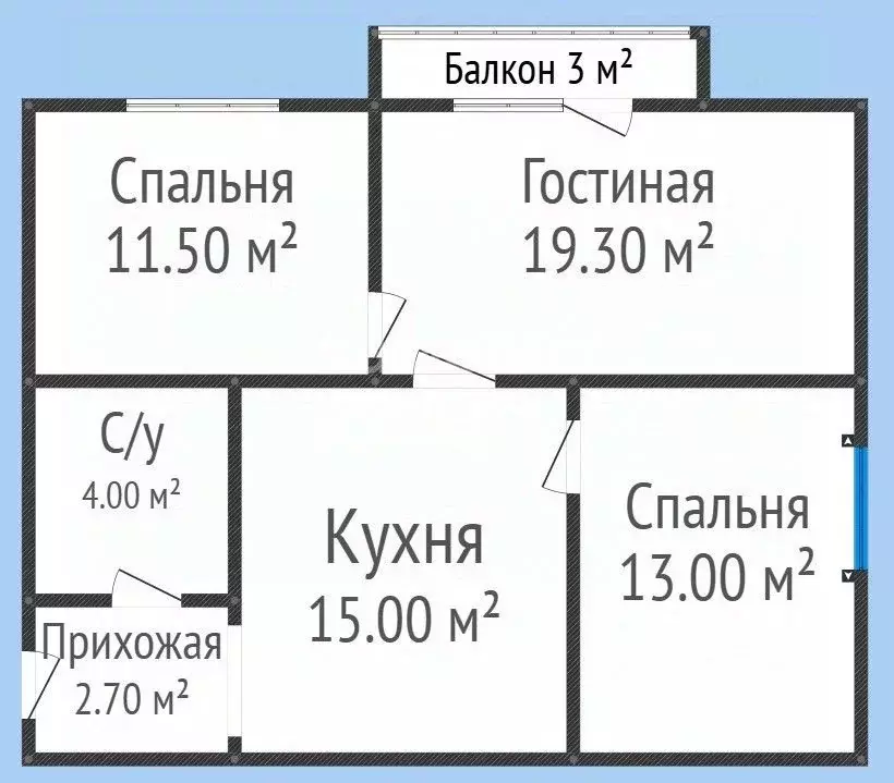 3-к кв. Дагестан, Махачкала ул. Юго-Восточная, 26Г (71.0 м) - Фото 2