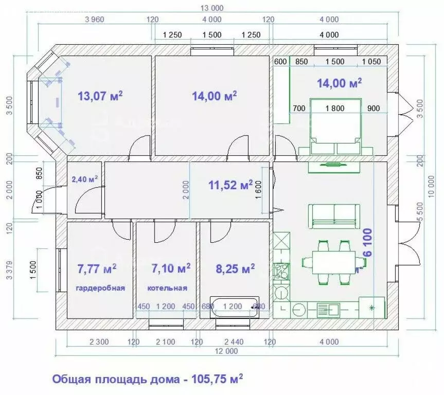 Дом в Волгоград, Дунайская улица (105.75 м) - Фото 2