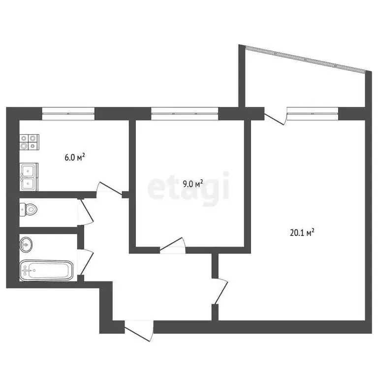 2-комнатная квартира: Мытищи, Олимпийский проспект, 24 (44.6 м) - Фото 0