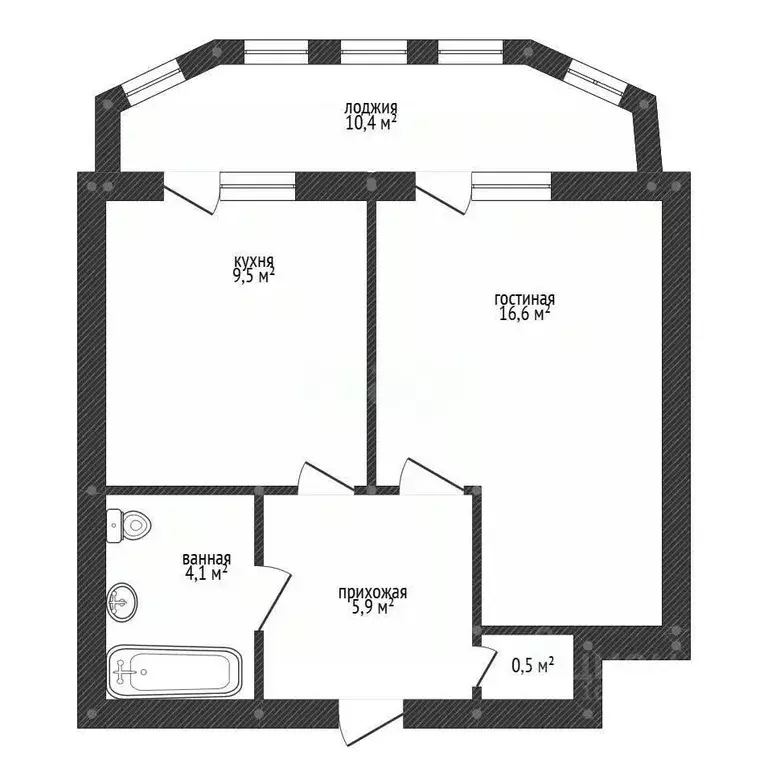 1-к кв. Башкортостан, Уфа Бакалинская ул., 19 (36.6 м) - Фото 2
