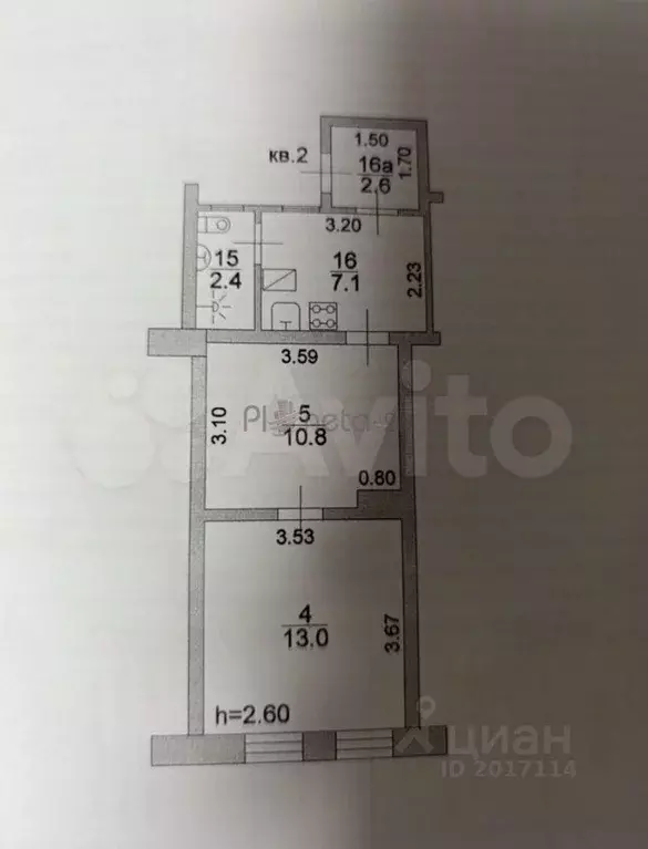 2-к кв. Ставропольский край, Пятигорск ул. Власова, 10 (34.0 м) - Фото 1