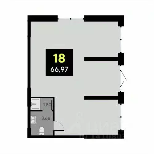 Офис в Тюменская область, Тюмень ул. Андрея Приказнова, 2 (67 м) - Фото 1