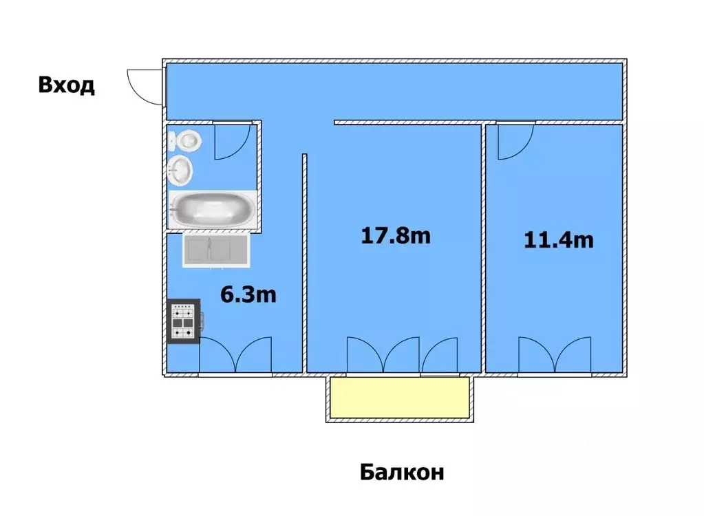 2-к кв. Санкт-Петербург ул. Карпинского, 23К3 (45.7 м) - Фото 1