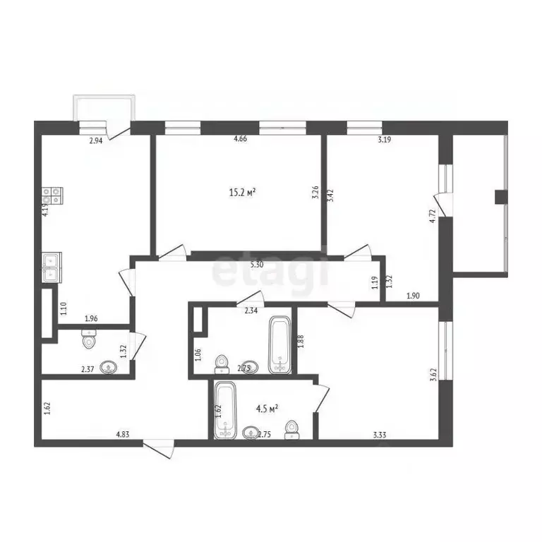 3-к кв. Тюменская область, Тюмень ул. Александра Протозанова, 8 (86.2 ... - Фото 1