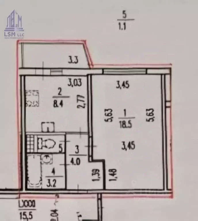 1-к кв. Санкт-Петербург ул. Бадаева, 8к1 (35.2 м) - Фото 2