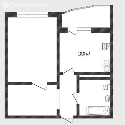 1-комнатная квартира: Тюмень, улица Пермякова, 69 (40 м) - Фото 1