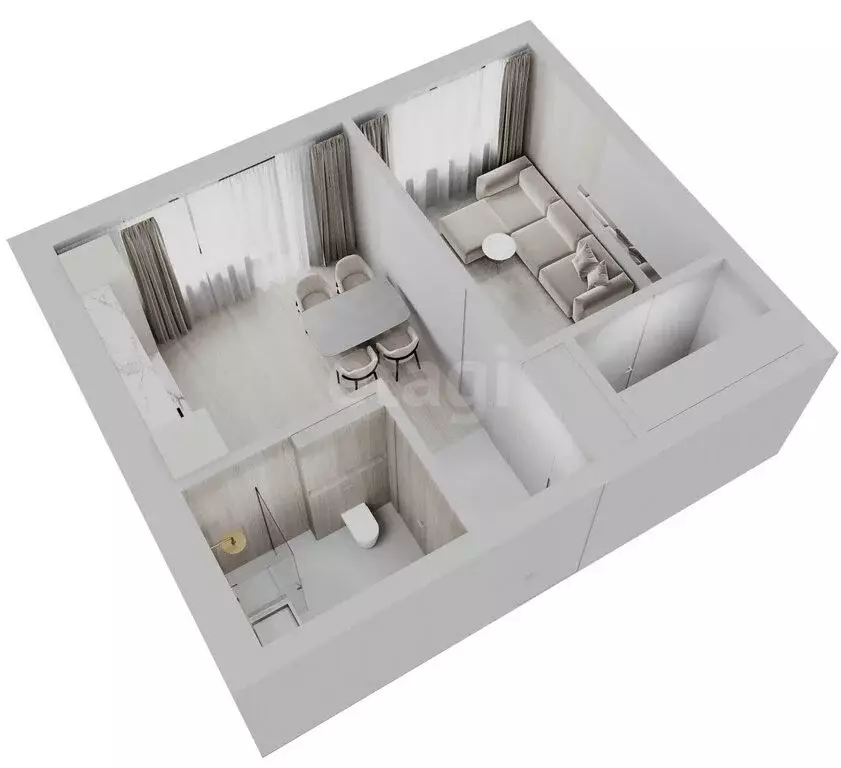 1-комнатная квартира: Владикавказ, улица Алихана Гагкаева, 19/2 (58 м) - Фото 1