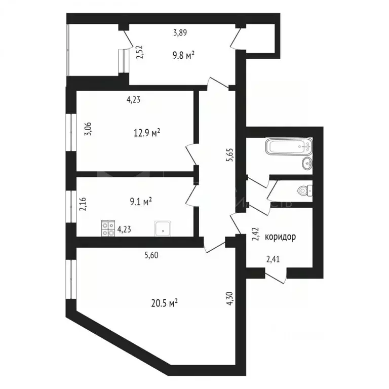 3-к кв. Тюменская область, Тюмень ул. Червишевский Тракт, 31/1 (87.1 ... - Фото 1