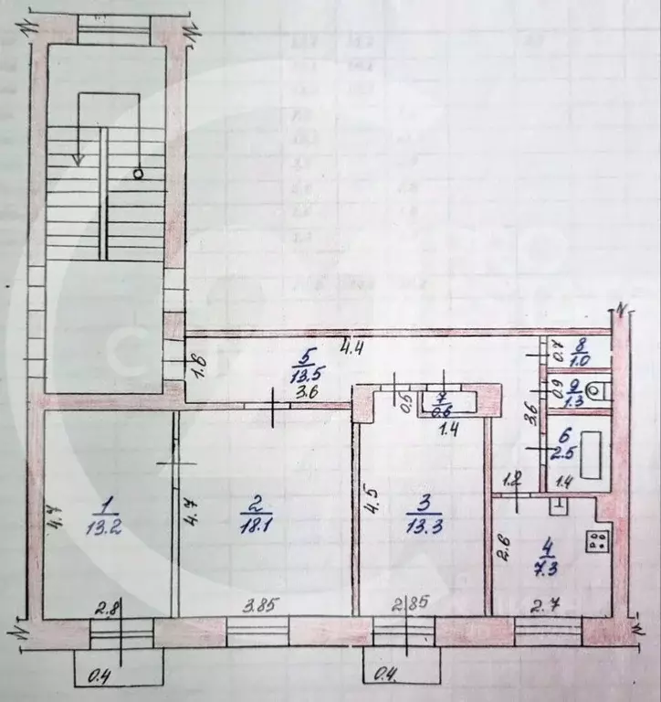 3-к кв. Мордовия, Саранск ул. Васенко, 5 (71.0 м) - Фото 2