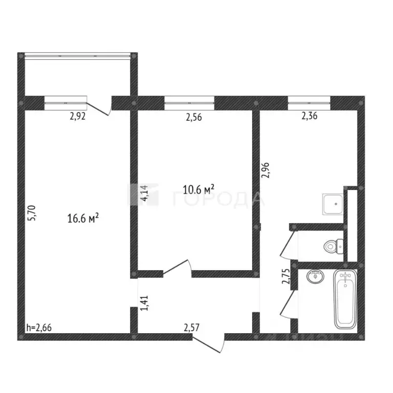 2-к кв. Кемеровская область, Новокузнецк ул. Екимова, 11 (42.9 м) - Фото 0