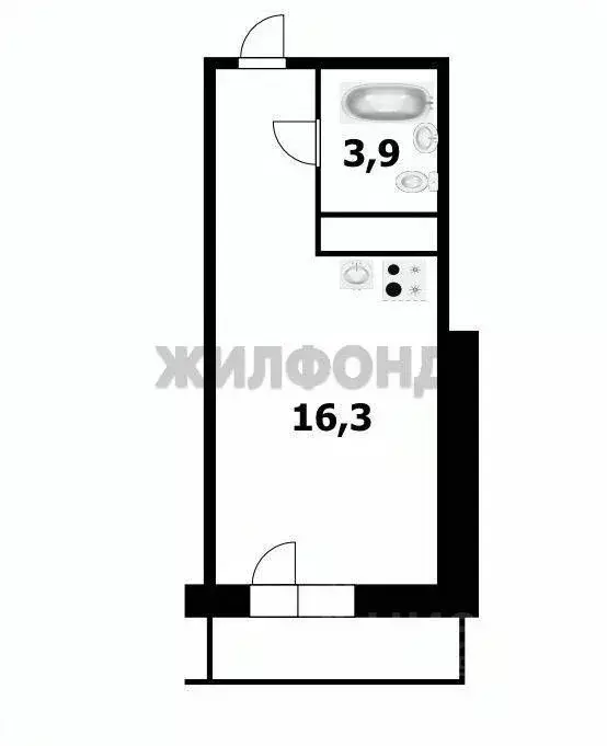 Студия Новосибирская область, Новосибирск Первомайская ул., 226 (24.6 ... - Фото 0