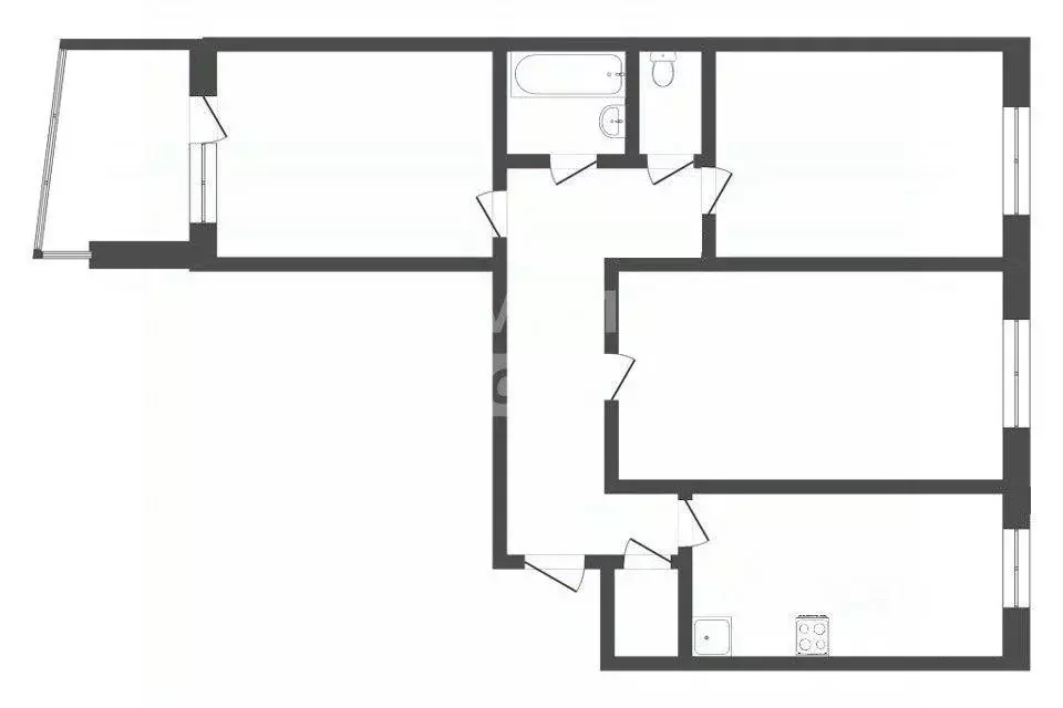 Квартира, 3 комнаты, 60.1 м - Фото 0