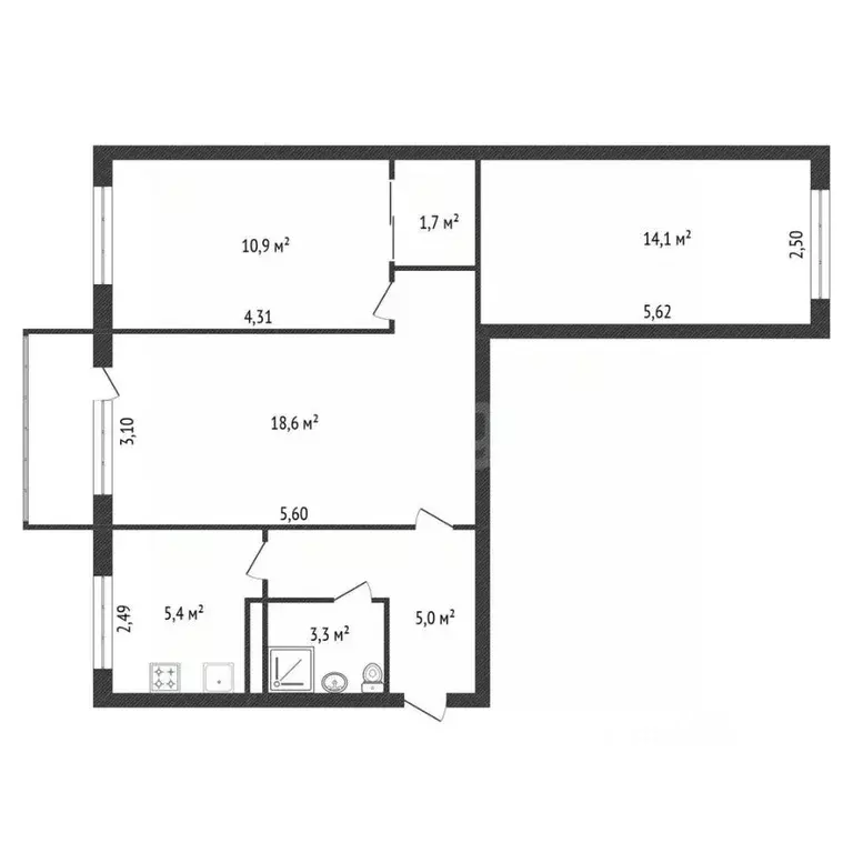3-к кв. Башкортостан, Уфа ул. Кирова, 99 (60.0 м) - Фото 2