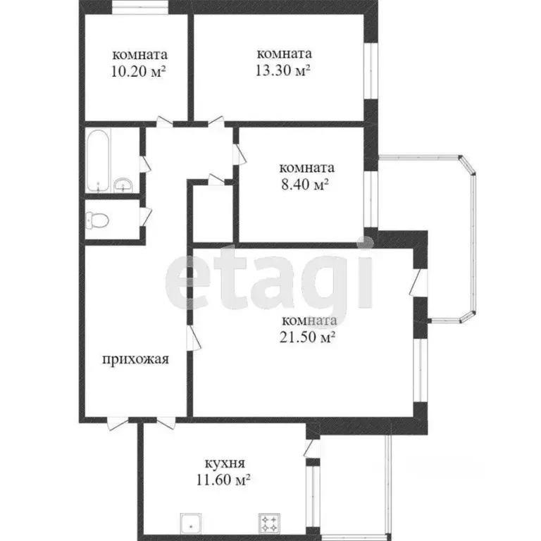 4-к кв. Ханты-Мансийский АО, Сургут Университетская ул., 29 (82.0 м) - Фото 1