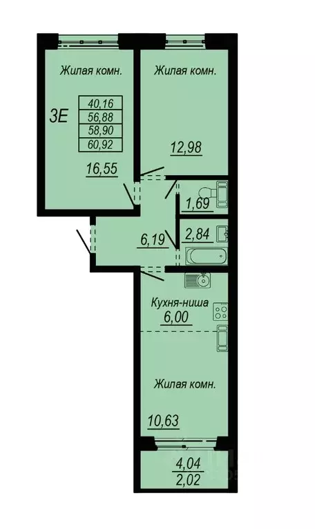 3-к кв. Хабаровский край, Комсомольск-на-Амуре Интернациональный ... - Фото 0