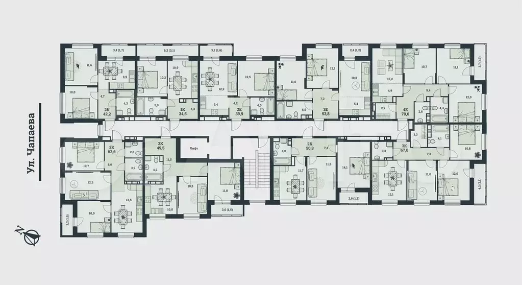 4-к. квартира, 67 м, 7/8 эт. - Фото 1