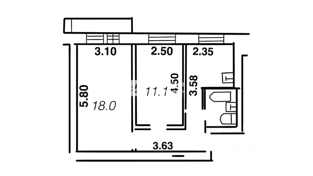 2-к кв. Москва Малый Песчаный пер., 2 (43.7 м) - Фото 2