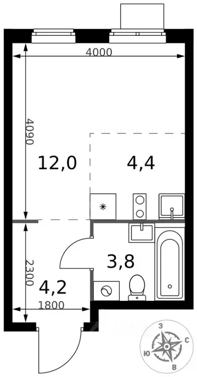 Студия Московская область, Химки Клязьма-Старбеево мкр, Международный ... - Фото 1