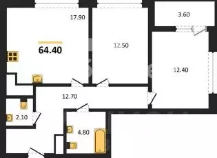 2-к кв. Свердловская область, Екатеринбург ул. Красных Командиров, 1В ... - Фото 2