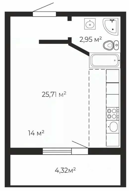 Студия Челябинская область, Челябинск ул. Петра Сумина, 26 (24.7 м) - Фото 1