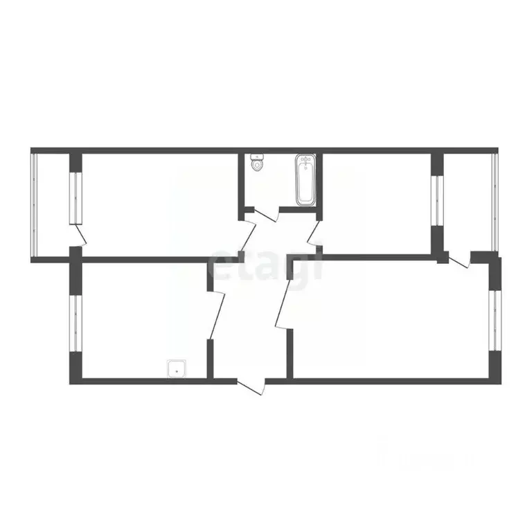 3-к кв. Кемеровская область, Юрга ул. Кирова, 20Б (58.9 м) - Фото 1