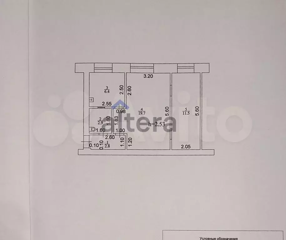 2-к. квартира, 43,3 м, 1/5 эт. - Фото 0