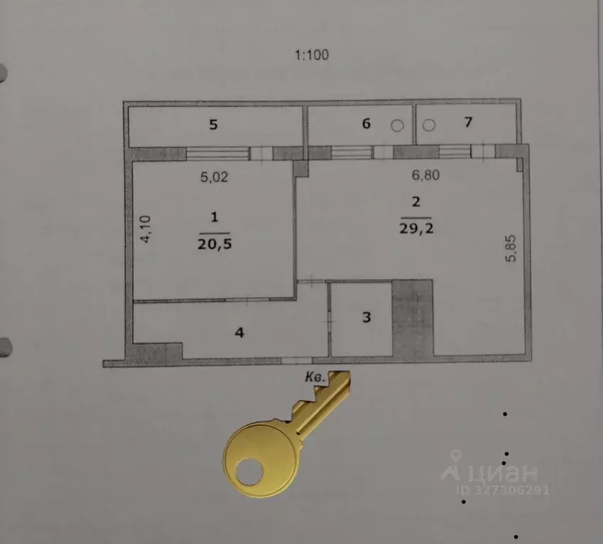 1-к кв. Белгородская область, Белгород ул. Лермонтова, 49а (63.0 м) - Фото 1