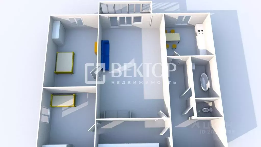 3-к кв. Костромская область, Кострома просп. Мира, 58 (49.6 м) - Фото 2