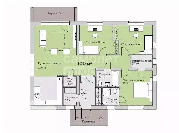 Дом в Тюменская область, Тюменский муниципальный округ, д. Решетникова ... - Фото 2