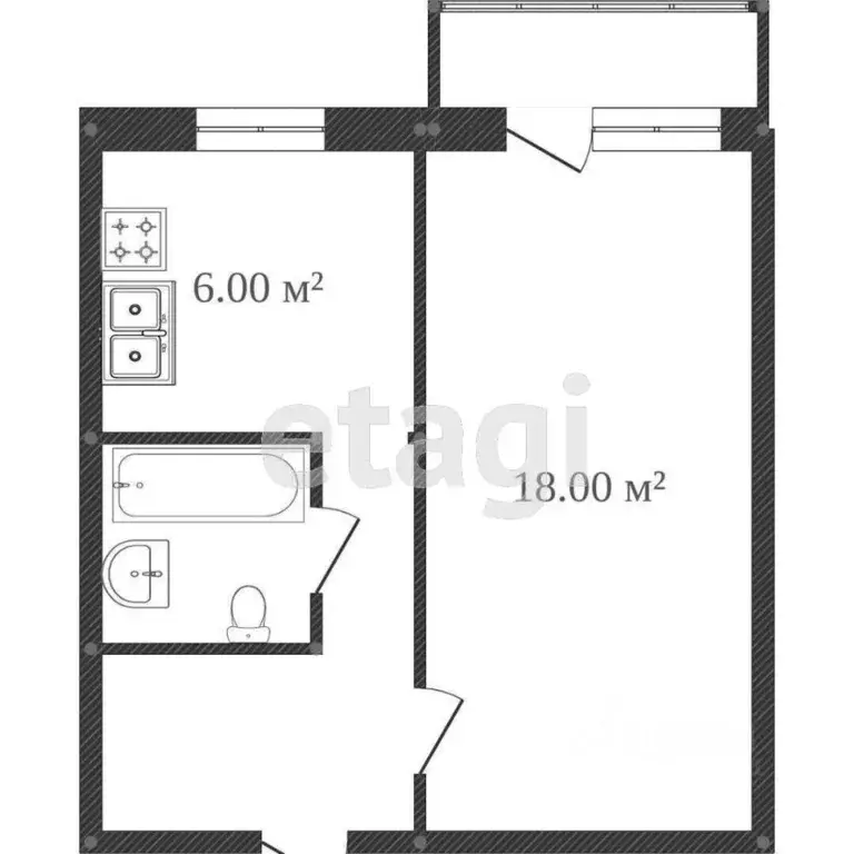 1-к кв. Костромская область, Кострома Профсоюзная ул., 34 (32.0 м) - Фото 2