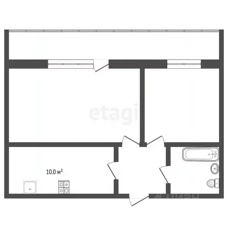 2-к кв. Тюменская область, Тюмень ул. 30 лет Победы, 77 (30.0 м) - Фото 2