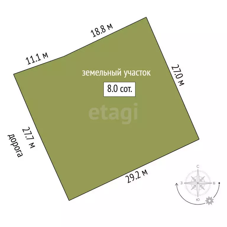 Участок в Тюмень, СНТ Колос-4, Дачная улица, 6 (7.96 м) - Фото 1