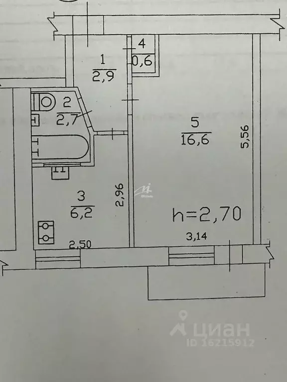 1-к кв. Севастополь ул. Дмитрия Ульянова, 20 (29.0 м) - Фото 2