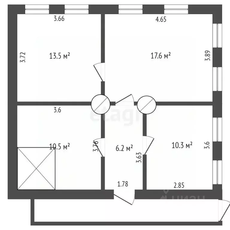 Дом в Мордовия, Дубенский район, с. Чеберчино ул. Манина, 15 (58 м) - Фото 1