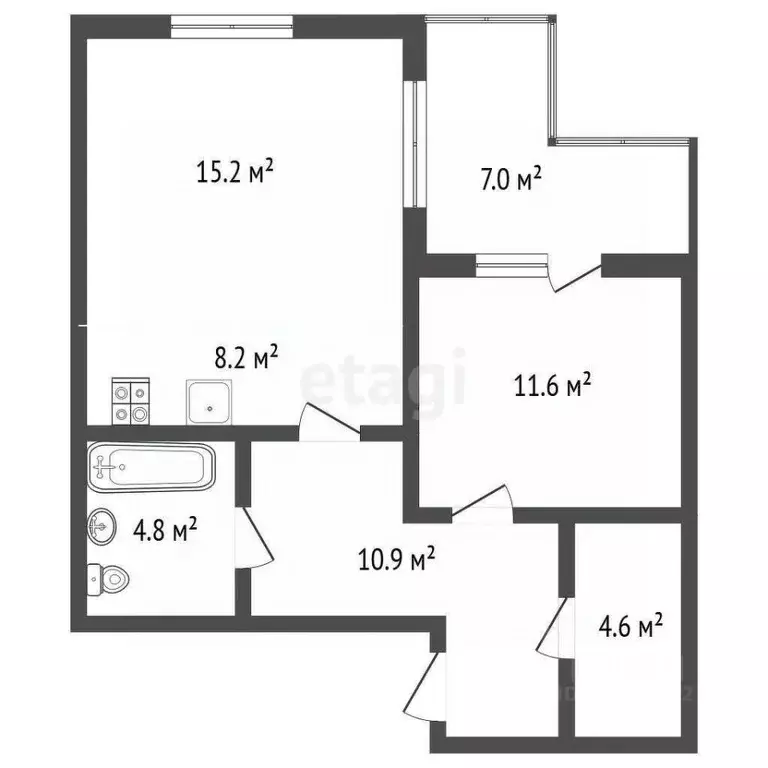 2-к кв. Забайкальский край, Чита ул. Шилова, 43 (58.6 м) - Фото 2
