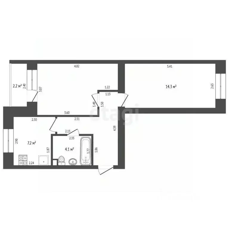 2-к кв. Нижегородская область, Выкса ул. 11-й Годовщины Октября, 1 ... - Фото 1
