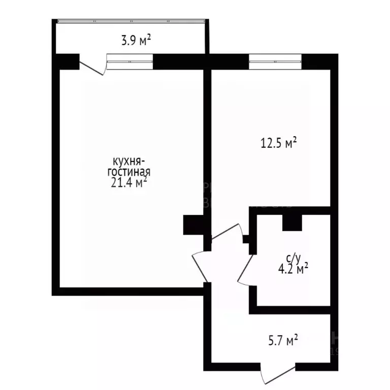 1-к кв. Тюменская область, Тюмень ул. Фармана Салманова, 14 (43.53 м) - Фото 2