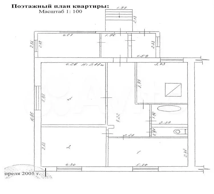 Аукцион: 3-к. квартира, 91,7 м, 1/1 эт. - Фото 0