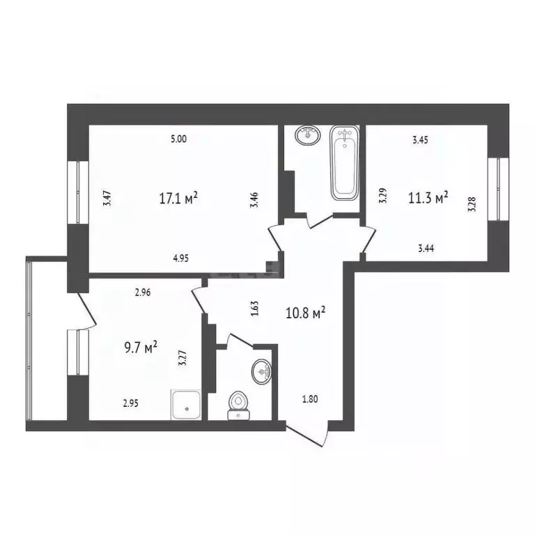 2-к кв. Красноярский край, Красноярск Судостроительная ул., 25Д (55.5 ... - Фото 1