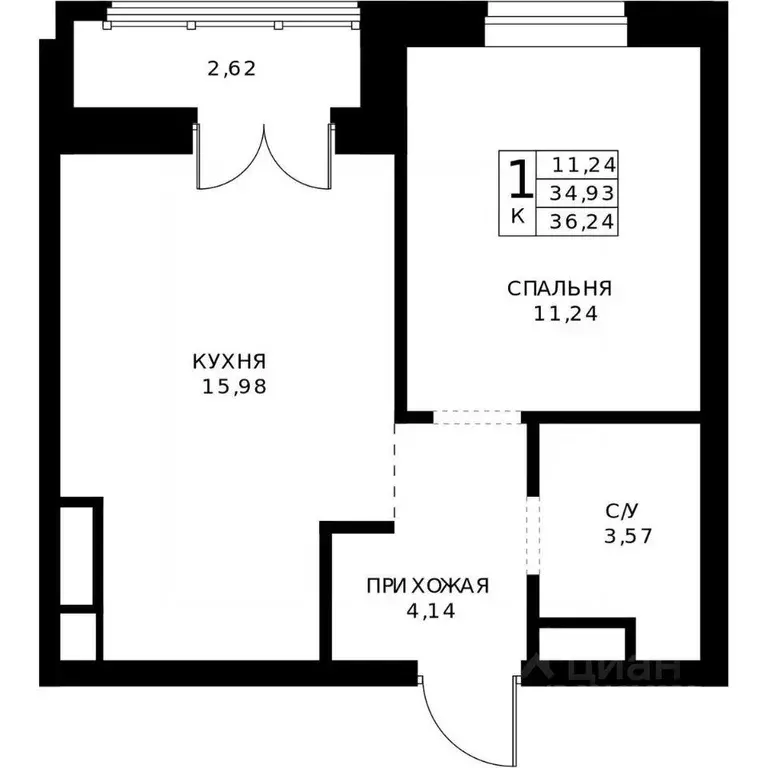 1-к кв. Нижегородская область, Нижний Новгород Ленгородок мкр, Мед ... - Фото 2