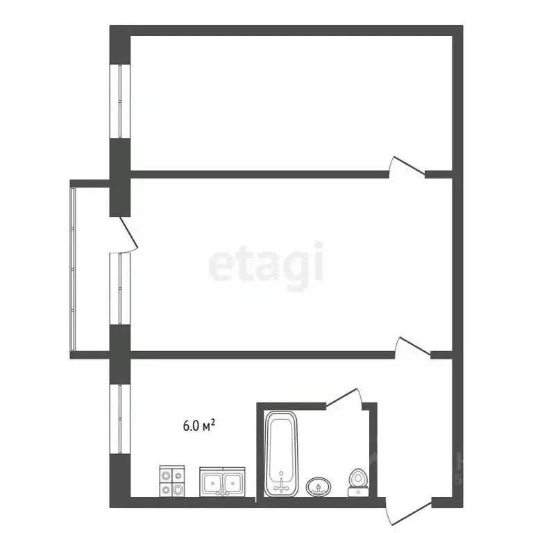 2-к кв. Кемеровская область, Кемерово ул. Коломейцева, 5 (46.6 м) - Фото 1