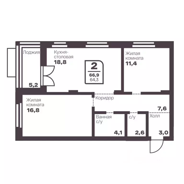 2-к кв. Челябинская область, Магнитогорск Голос Притяжение жилой ... - Фото 1