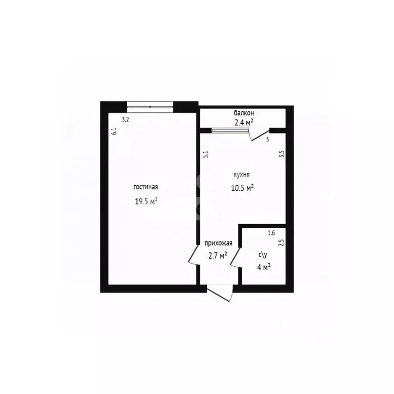 1-к кв. Дагестан, Дербент пер. Карла Маркса, 57 (38.0 м) - Фото 2