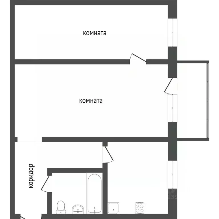 2-к кв. Бурятия, Улан-Удэ Октябрьская ул., 46 (41.0 м) - Фото 1