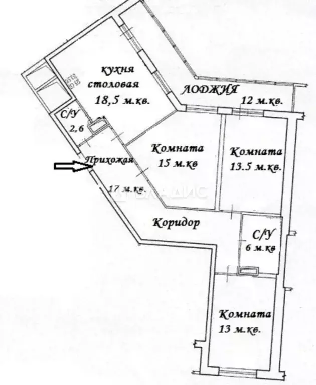 3-к кв. Санкт-Петербург дор. Кушелевская, 6к1 (83.9 м) - Фото 1