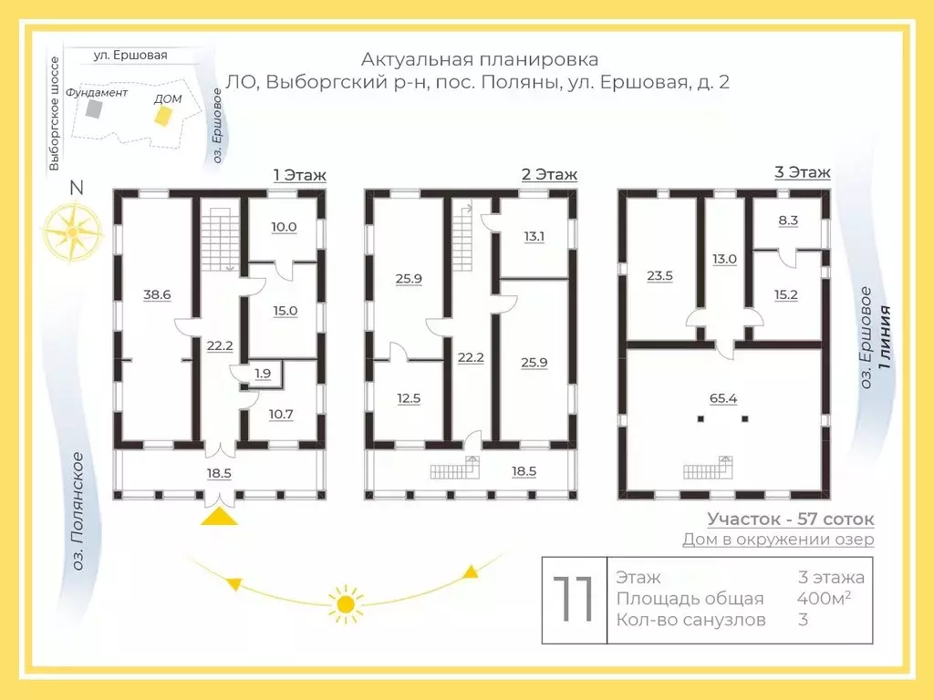 Дом в Ленинградская область, Выборгский район, пос. Поляны ул. ... - Фото 1