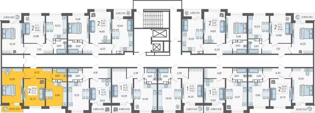 2-комнатная квартира: Краснодар, жилой комплекс Смородина (51.79 м) - Фото 1