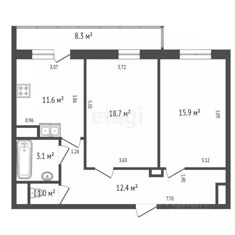 2-к кв. Санкт-Петербург Фермское ш., 20к1 (62.7 м) - Фото 1