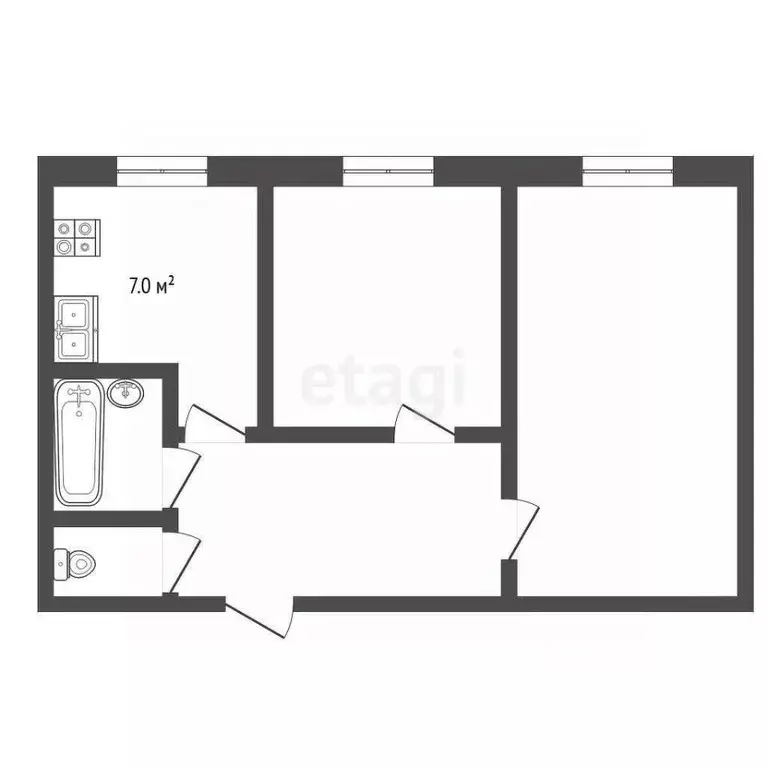 2-к кв. Ростовская область, Батайск ул. Гастелло, 4 (47.0 м) - Фото 2